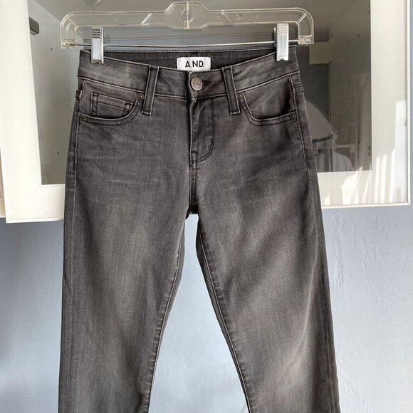 A.N.D. A New Denim Brand Mid Rise Ankle Skinny Jeans Grey - Picture 2 of 9